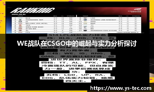 WE战队在CSGO中的崛起与实力分析探讨